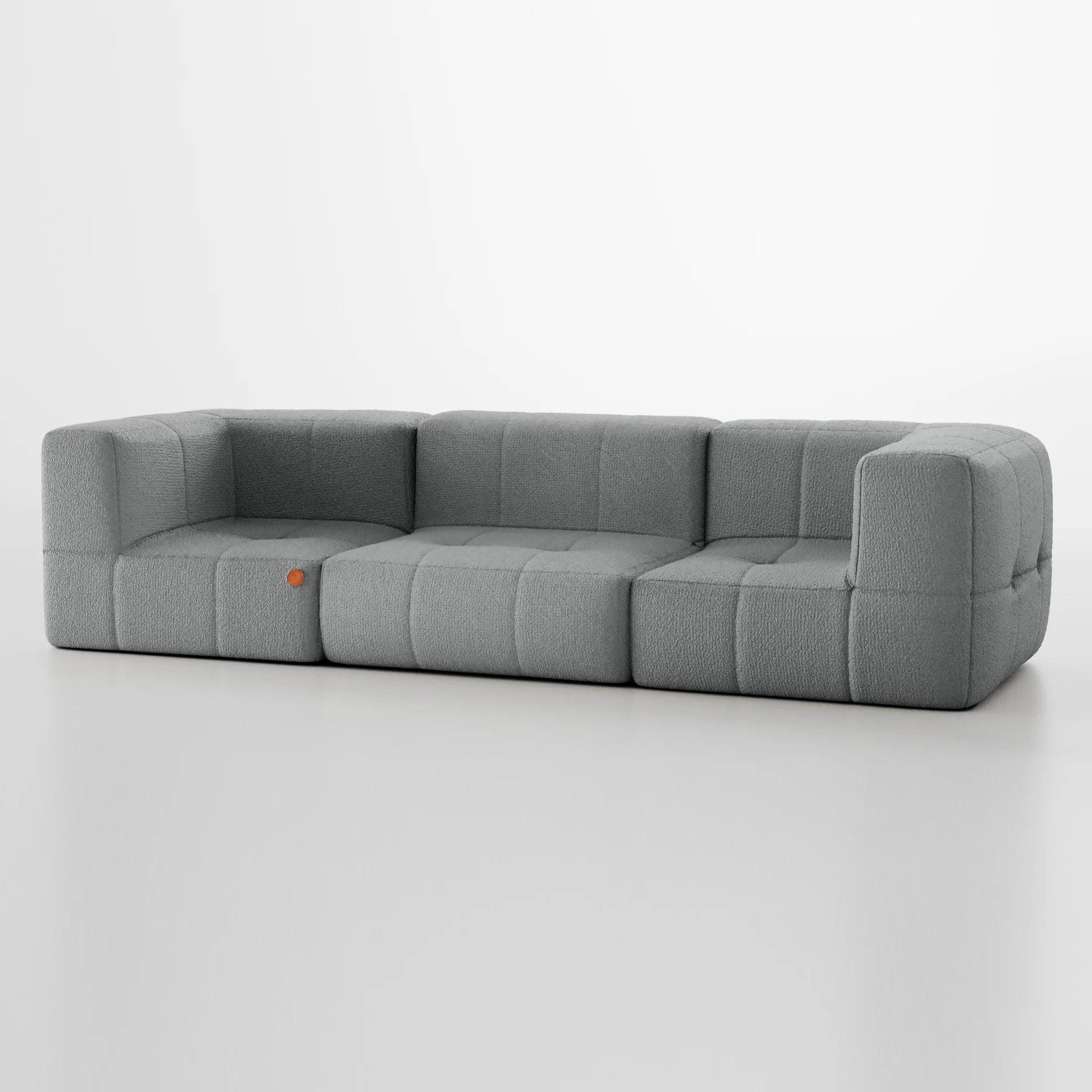 <tc>The growing sofa</tc> Modular 3 Sitze 2 Armlehnen in Boucle – Grau