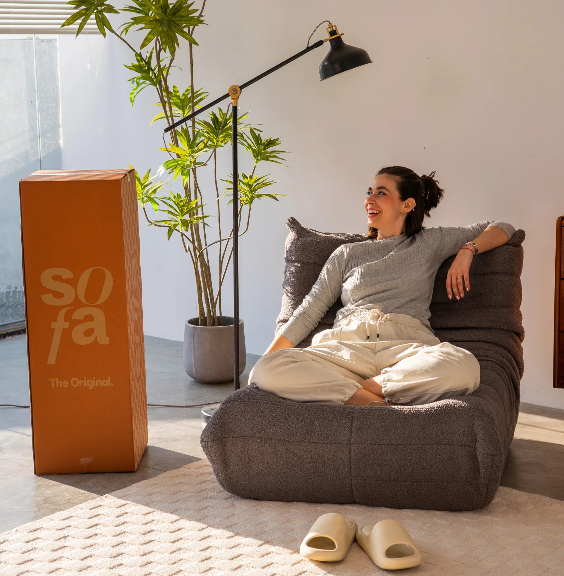 <tc>The growing sofa</tc> 1973 1 Sitzplatz in Boucle – Grau
