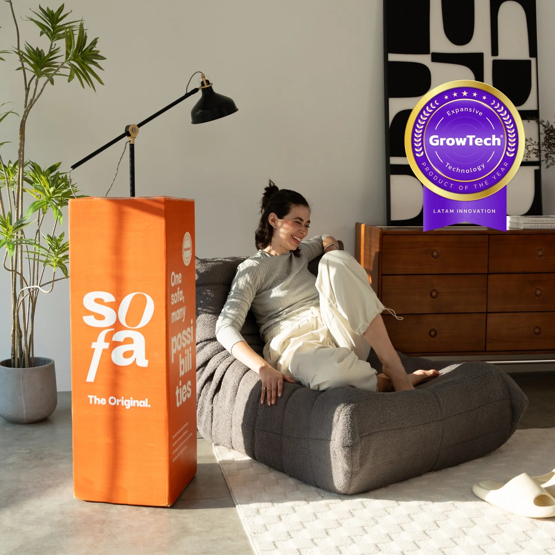 <tc>The growing sofa</tc> 1973 1 Sitzplatz in Boucle – Grau